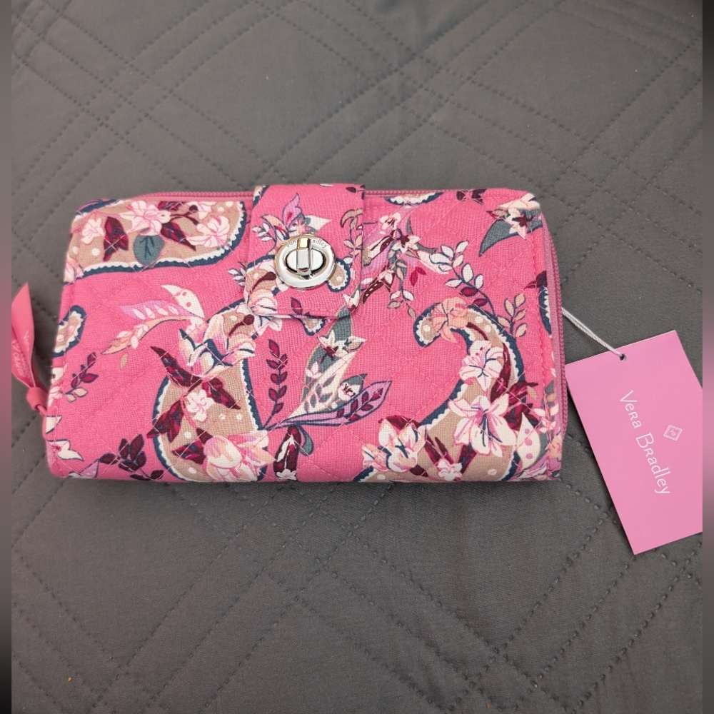 Vera Bradley RFID Turnlock Wallet In Botanical Paisley NWT